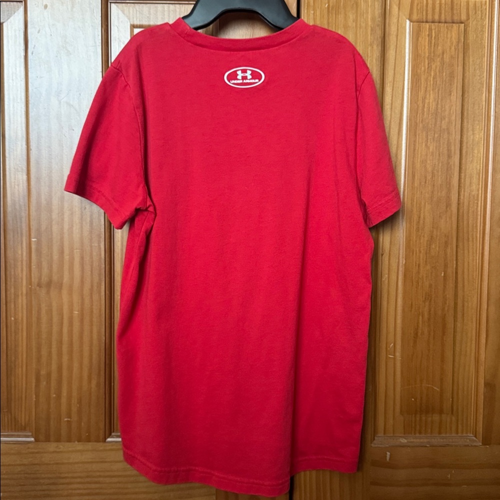 2 Pack Lot Boys Youth Baseball T Shirts Nike Under Armour Red Gray Medium - Picture 6 of 10